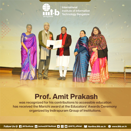 Prof. Amit Prakash receives the Marichi award for his work in the area of accessible education